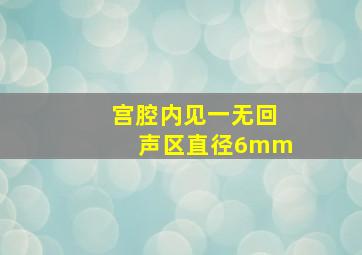 宫腔内见一无回声区直径6mm