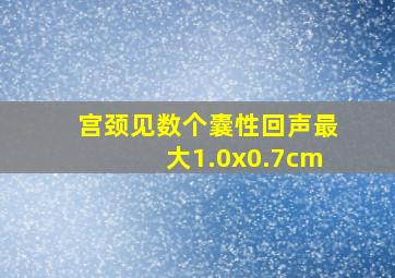 宫颈见数个囊性回声最大1.0x0.7cm