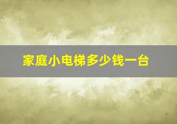 家庭小电梯多少钱一台