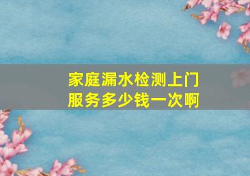 家庭漏水检测上门服务多少钱一次啊