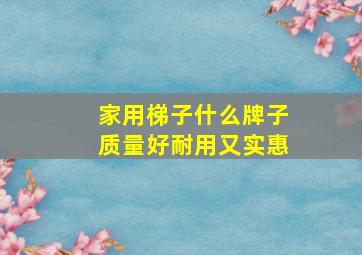 家用梯子什么牌子质量好耐用又实惠