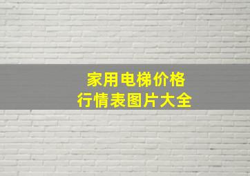 家用电梯价格行情表图片大全