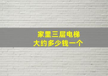 家里三层电梯大约多少钱一个