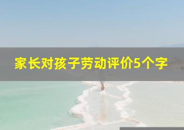 家长对孩子劳动评价5个字