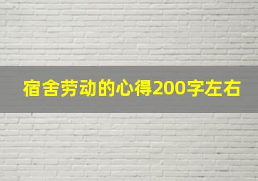 宿舍劳动的心得200字左右