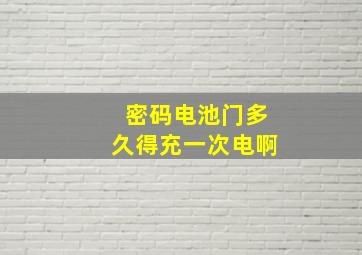 密码电池门多久得充一次电啊