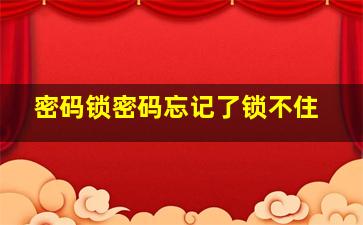 密码锁密码忘记了锁不住