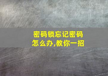 密码锁忘记密码怎么办,教你一招