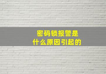 密码锁报警是什么原因引起的