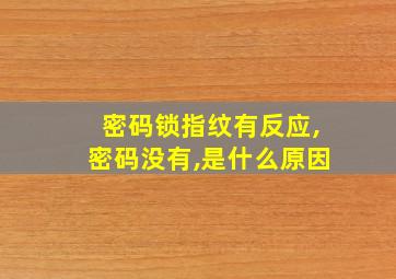 密码锁指纹有反应,密码没有,是什么原因