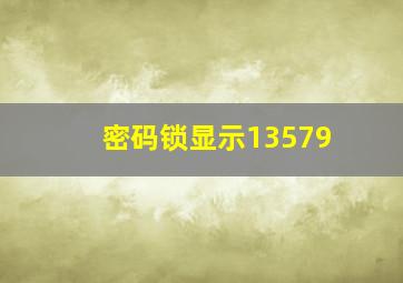 密码锁显示13579