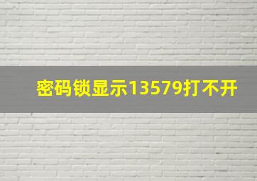 密码锁显示13579打不开