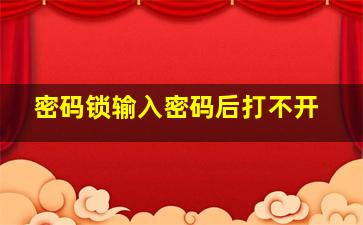 密码锁输入密码后打不开