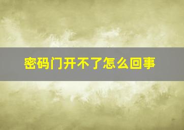 密码门开不了怎么回事