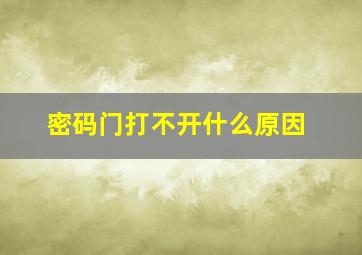 密码门打不开什么原因