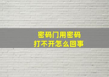 密码门用密码打不开怎么回事