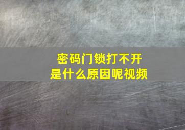 密码门锁打不开是什么原因呢视频