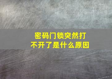 密码门锁突然打不开了是什么原因