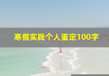 寒假实践个人鉴定100字