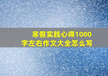 寒假实践心得1000字左右作文大全怎么写