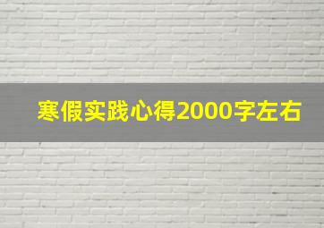 寒假实践心得2000字左右