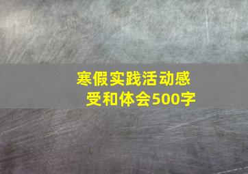 寒假实践活动感受和体会500字