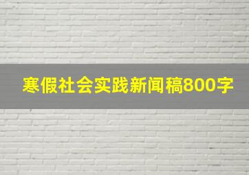 寒假社会实践新闻稿800字