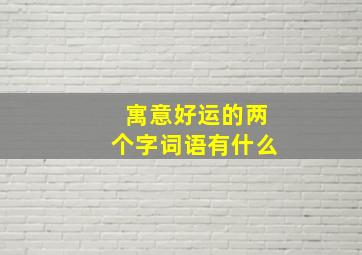 寓意好运的两个字词语有什么