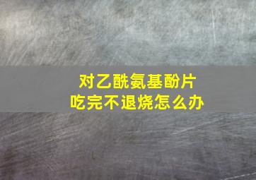 对乙酰氨基酚片吃完不退烧怎么办