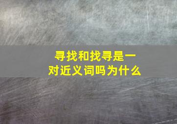 寻找和找寻是一对近义词吗为什么