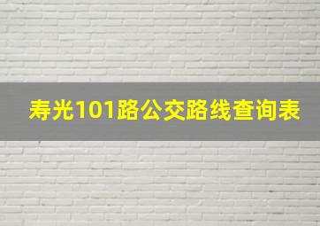 寿光101路公交路线查询表