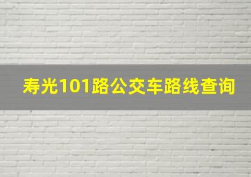 寿光101路公交车路线查询