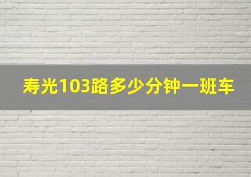 寿光103路多少分钟一班车