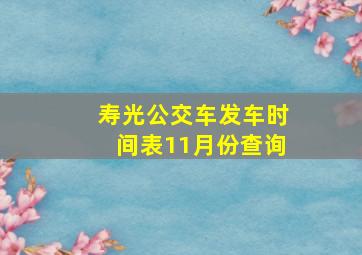 寿光公交车发车时间表11月份查询