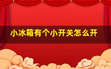 小冰箱有个小开关怎么开