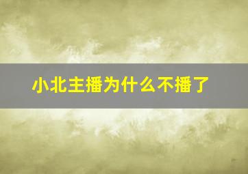 小北主播为什么不播了