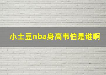 小土豆nba身高韦伯是谁啊