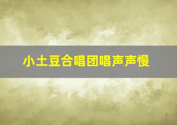 小土豆合唱团唱声声慢