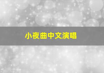 小夜曲中文演唱