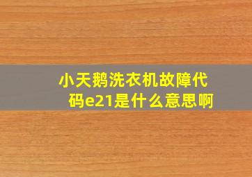 小天鹅洗衣机故障代码e21是什么意思啊