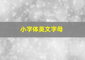 小字体英文字母