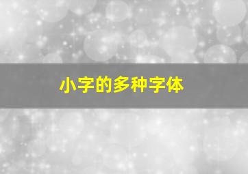 小字的多种字体