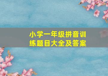 小学一年级拼音训练题目大全及答案