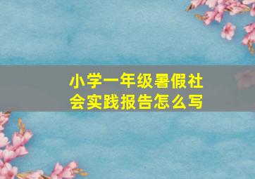 小学一年级暑假社会实践报告怎么写