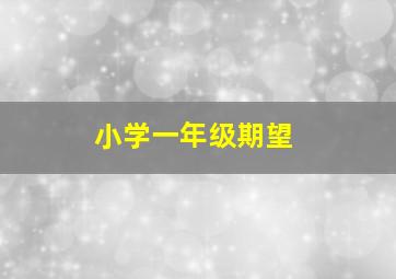 小学一年级期望