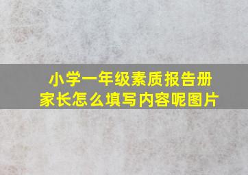 小学一年级素质报告册家长怎么填写内容呢图片