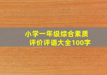 小学一年级综合素质评价评语大全100字