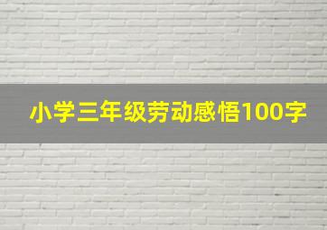 小学三年级劳动感悟100字