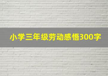 小学三年级劳动感悟300字