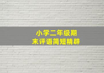 小学二年级期末评语简短精辟